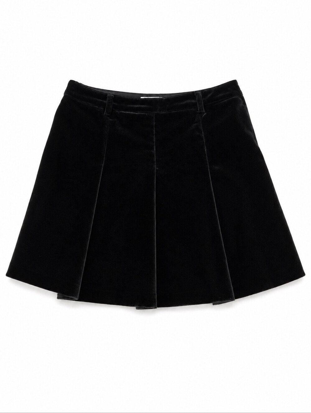 Miu Miu Black Velvet Pleated Mini Skirt Made in Italy IT 40 US 4